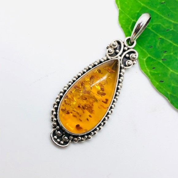 Jewelry - Sterling Baltic Amber Pendant